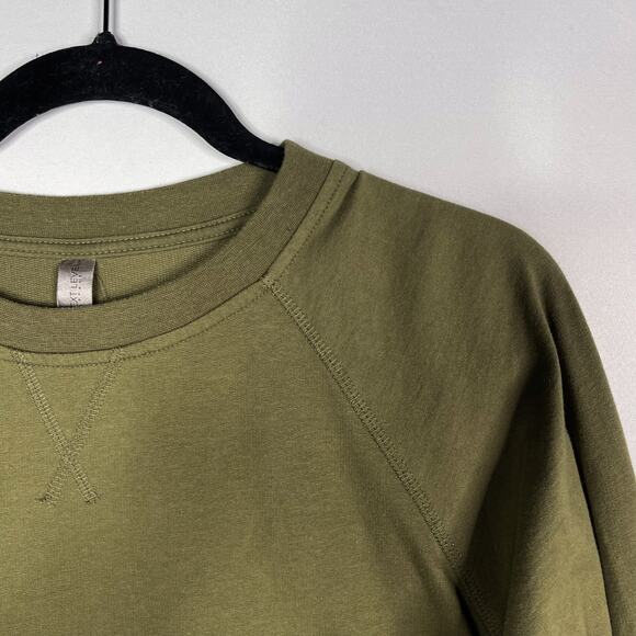 Next Level Womens Large L Olive Green Crew Neck Sweatshirt Comfy Cotton Casual - Picture 4 of 7